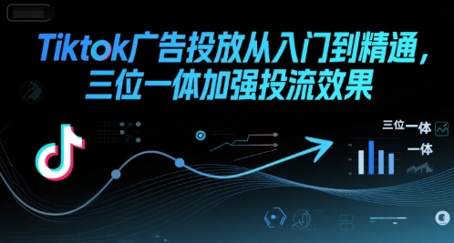 Tiktok广告投放从入门到精通,三位一体加强投流效果|淘骐网赚资源库