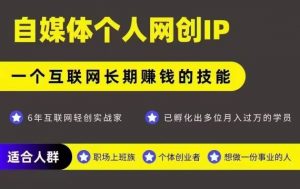 网创类公众号项目，自媒体个人网创IP，强IP强变现，操作一辈子|淘骐网赚资源库