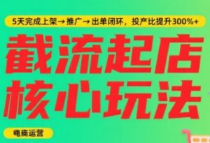 淘宝截流快速起店玩法,掌握暴力快速起店的流程,5天完成上架-推广-出单闭环|淘骐网赚资源库