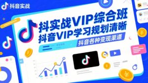 抖音实战VIP综合班，抖音VIP学习规划请晰抖音各种变现渠道|淘骐网赚资源库
