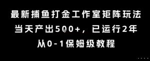 最新捕鱼打金工作室矩阵玩法，当天产出5张+，已运行2年，从0-1保姆级教程【揭秘】|淘骐网赚资源库