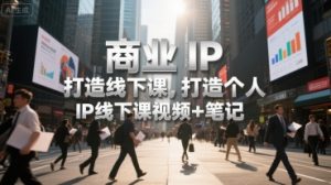商业IP打造线下课，打造个人 IP线下课视频+笔记|淘骐网赚资源库