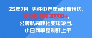 25年7月男性中老年s粉新玩法，月轻松变现3W+，公转私高转化变现项目，小白简单复制好上手|淘骐网赚资源库