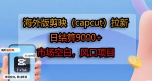 海外版剪映(capcut)拉新，日结算1k+，市场空白，风口项目|淘骐网赚资源库