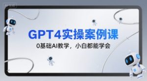 GPT4实操案例课,0基础AI教学,小白都能学会|淘骐网赚资源库