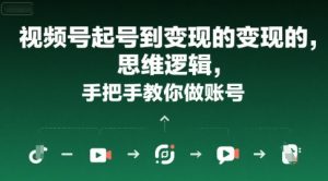视频号起号到变现的思维逻辑，手把手教你做账号|淘骐网赚资源库
