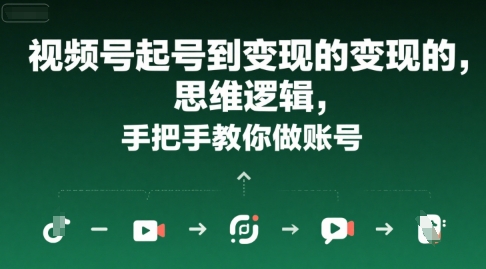 视频号起号到变现的思维逻辑，手把手教你做账号|淘骐网赚资源库