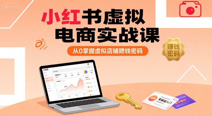 小红书虚拟电商实战课，从0掌握虚拟店铺賺钱密码|淘骐网赚资源库