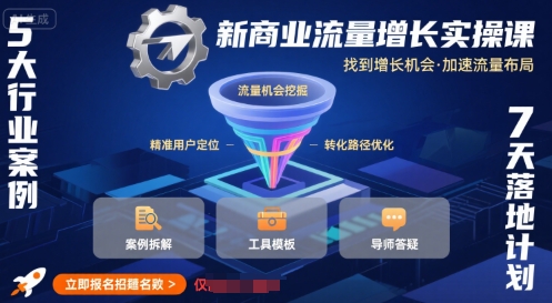新商业流量增长实操课,找到增长机会,加速流量布局|淘骐网赚资源库