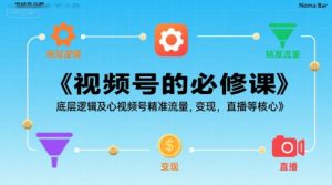 视频号的必修课,视频号的底层逻辑及核心视频号精准流量,变现,直播等核心|淘骐网赚资源库