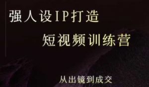 强人设ip打造课,8月最新5天短视频ip训练营,从出镜到成交|淘骐网赚资源库