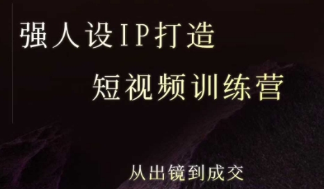 强人设ip打造课,8月最新5天短视频ip训练营,从出镜到成交|淘骐网赚资源库