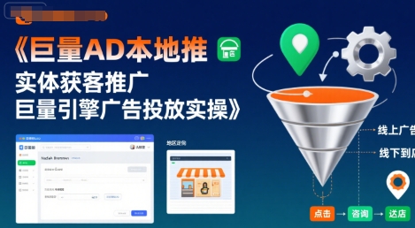 巨量AD本地推实体获客推广,巨量引擎广告投放实操|淘骐网赚资源库