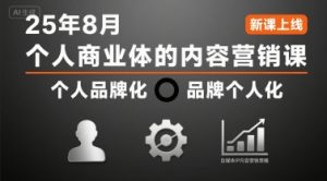 个人商业体的内容营销课25年8月，个人品牌化，品牌个人化，自媒体ip内容营销策略|淘骐网赚资源库
