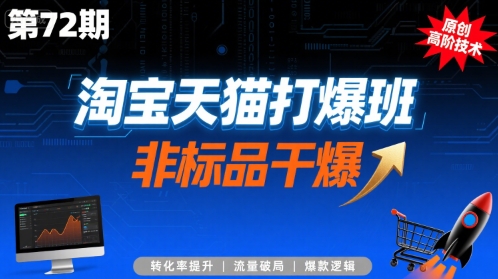 淘宝天猫打爆班原创高阶技术第72期,非标品干爆|淘骐网赚资源库