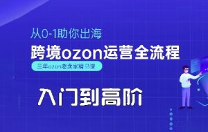 OZON入门到高阶全流程，从0-1助你出海，跨境ozon运营全流程|淘骐网赚资源库