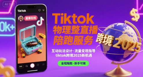 Tiktok物理整蛊直播陪跑服务-tiktok跨境2025|淘骐网赚资源库