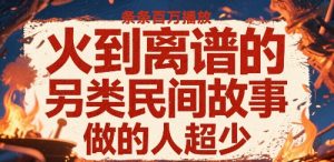 火到离谱的另类民间故事，条条百W播放，做的人超少|淘骐网赚资源库