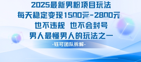 2025最新男粉项目玩法每天变现1k+也不违规也不会封号男人最懂男人的玩法|淘骐网赚资源库