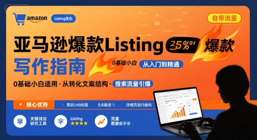 亚马逊爆款Listing写作方法，亚马逊0基础小白也能写爆款自带流量的Listing|淘骐网赚资源库