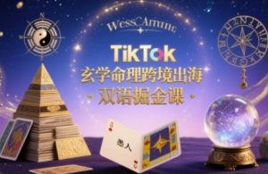 TikTok玄学命理跨境出海双语掘金课,手把手教你用命理知识精准直击海外用户痛点|淘骐网赚资源库