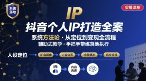 抖音个人IP系统落地实操大课,实操课程,辅助落地|淘骐网赚资源库