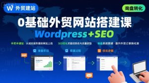 WordPress外贸建站+SEO优化课程,手把手教你从0到1搭建可获得询盘的外贸网站|淘骐网赚资源库