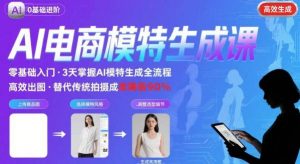 AI模特进阶课程,0基础高效生成逼真电商模特图|淘骐网赚资源库