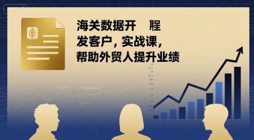 海关数据开发客户实战课,帮助外贸人提升业绩|淘骐网赚资源库