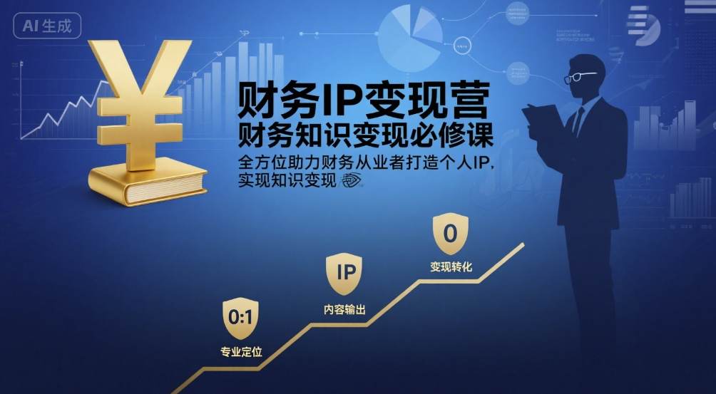 财务IP变现营,财务知识变现必修课,全方位助力财务从业者打造个人IP,实现知识变现|淘骐网赚资源库