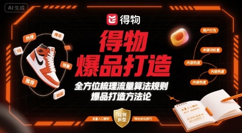 得物爆品打造,全方位梳理得物流量算法规则爆品打造规则|淘骐网赚资源库