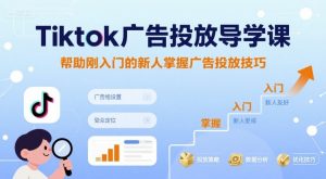 Tiktok广告投放导学课，帮助刚入门的新人掌握广告投放技巧|淘骐网赚资源库