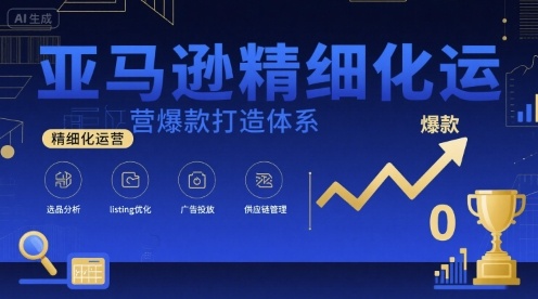 亚马逊精细化运营爆款打造体系，视频课+全套资料文档|淘骐网赚资源库