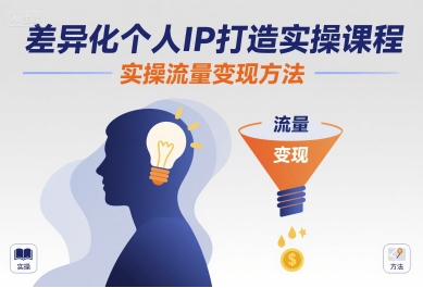 差异化个人IP打造实操课程,实操流量变现方法|淘骐网赚资源库