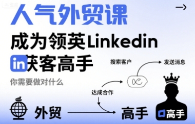 人气外贸课-成为领英Linkedin获客高手,你需要做对什么|淘骐网赚资源库