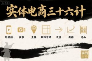 实体电商三十六计,短视频-获客-直播-矩阵营销-流量-数据-选品|第一资源库