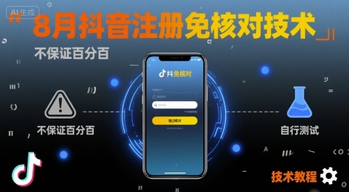 8月抖音注册免核对技术，不保证百分百，自测|第一资源库