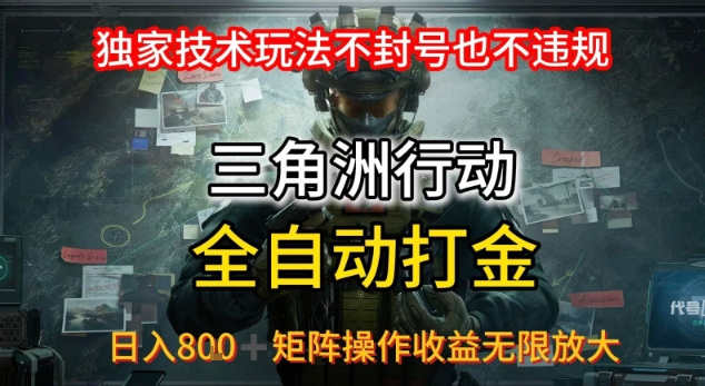 三角洲最新全自动G机,独家技术玩法,不封号也不违规, 日入8张+可矩阵操作,收益无限放大【揭秘】|淘骐网赚资源库