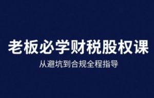 25年企业财税与股权实战课，从避坑到合规全程指导|淘骐网赚资源库