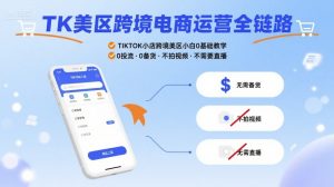 TK美区跨境电商运营全链路,TIKTOK小店跨境美区小白0基础教学,0投流0备货不拍视频不需要直播|淘骐网赚资源库