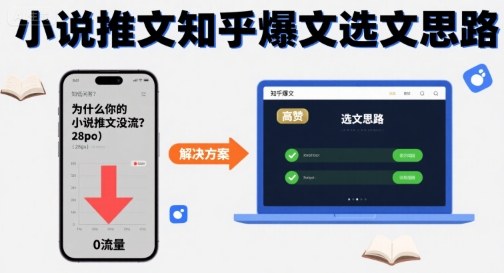 为什么你的小说推文没流量？小说推文知乎爆文选文思路|淘骐网赚资源库