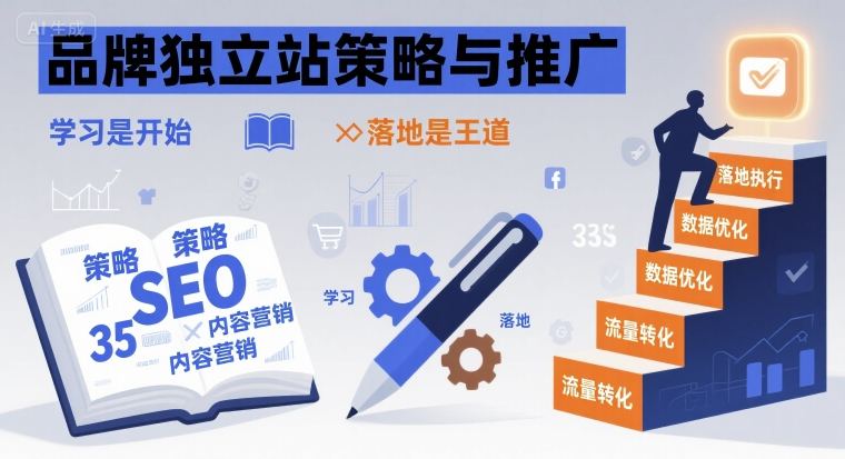 品牌独立站策略与推广，学习是开始，落地是王道|淘骐网赚资源库