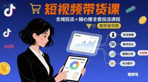 最新短视频带货课,全域投流+随心推全套投流课程+思维导图|淘骐网赚资源库