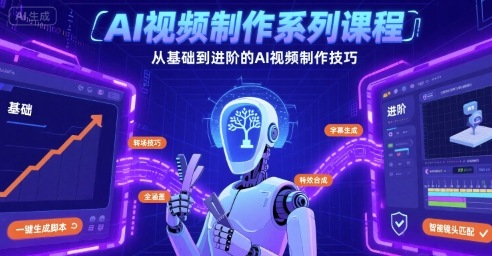 AI视频制作系列课程,从基础到进阶的AI视频制作技巧全涵盖|淘骐网赚资源库
