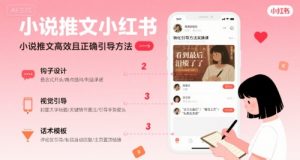 小说推文小红书高转化引导方法实操课,小说推文高效且正确引导方法|淘骐网赚资源库