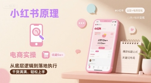 小红书原理以及详细实操流程,小红书电商教程|淘骐网赚资源库