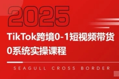 TikTok跨境0-1短视频带货,系统拆解TikTok跨境带货全链路,实现跨境可持续盈利|第一资源库