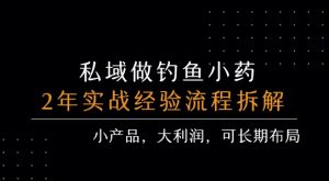 私域做钓鱼小药 每单利润3张+ 详细流程拆解|淘骐网赚资源库