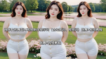 微胖女孩舞蹈AI视频制作提示词(含绘图词、视频词) 跳舞+视频教程|淘骐网赚资源库