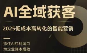 AI全域获客实训营,2025低成本高转化的智能营销,精准找客,高效营销|淘骐网赚资源库